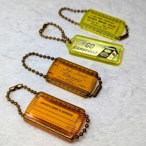 Vintage 1950's Keychain/Luggage Tags Set - of 4 Total